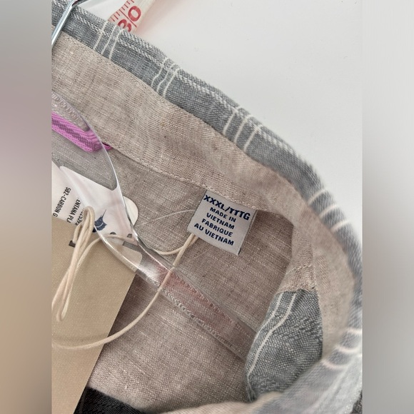 Tommy Bahama Ventana Plaid Linen Button-Up Shirt XXXL Carbon  GREY NWT $128 - Picture 6 of 11